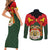 Belgium Couples Matching Short Sleeve Bodycon Dress and Long Sleeve Button Shirt with Royal Coat of Arms Crown Lion Red Green Checker Spirit
