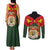 Belgium Couples Matching Tank Maxi Dress and Long Sleeve Button Shirt with Royal Coat of Arms Crown Lion Red Green Checker Spirit