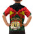 Belgium Family Matching Off The Shoulder Long Sleeve Dress and Hawaiian Shirt with Royal Coat of Arms Crown Lion Red Green Checker Spirit