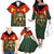 Belgium Family Matching Off The Shoulder Long Sleeve Dress and Hawaiian Shirt with Royal Coat of Arms Crown Lion Red Green Checker Spirit