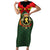 Belgium Family Matching Short Sleeve Bodycon Dress and Hawaiian Shirt with Royal Coat of Arms Crown Lion Red Green Checker Spirit