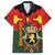 Belgium Family Matching Summer Maxi Dress and Hawaiian Shirt with Royal Coat of Arms Crown Lion Red Green Checker Spirit