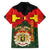 Belgium Family Matching Summer Maxi Dress and Hawaiian Shirt with Royal Coat of Arms Crown Lion Red Green Checker Spirit