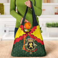 Belgium Grocery Bag with Royal Coat of Arms Crown Lion Red Green Checker Spirit