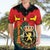 Belgium Hawaiian Shirt with Royal Coat of Arms Crown Lion Red Green Checker Spirit