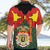 Belgium Hawaiian Shirt with Royal Coat of Arms Crown Lion Red Green Checker Spirit