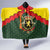 Belgium Hooded Blanket with Royal Coat of Arms Crown Lion Red Green Checker Spirit