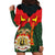 Belgium Hoodie Dress with Royal Coat of Arms Crown Lion Red Green Checker Spirit