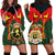 Belgium Hoodie Dress with Royal Coat of Arms Crown Lion Red Green Checker Spirit