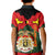 Belgium Kid Polo Shirt with Royal Coat of Arms Crown Lion Red Green Checker Spirit