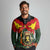 Belgium Long Sleeve Polo Shirt with Royal Coat of Arms Crown Lion Red Green Checker Spirit