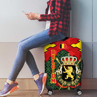 Belgium Luggage Cover with Royal Coat of Arms Crown Lion Red Green Checker Spirit