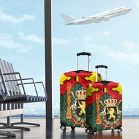 Belgium Luggage Cover with Royal Coat of Arms Crown Lion Red Green Checker Spirit