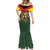 Belgium Mermaid Dress with Royal Coat of Arms Crown Lion Red Green Checker Spirit