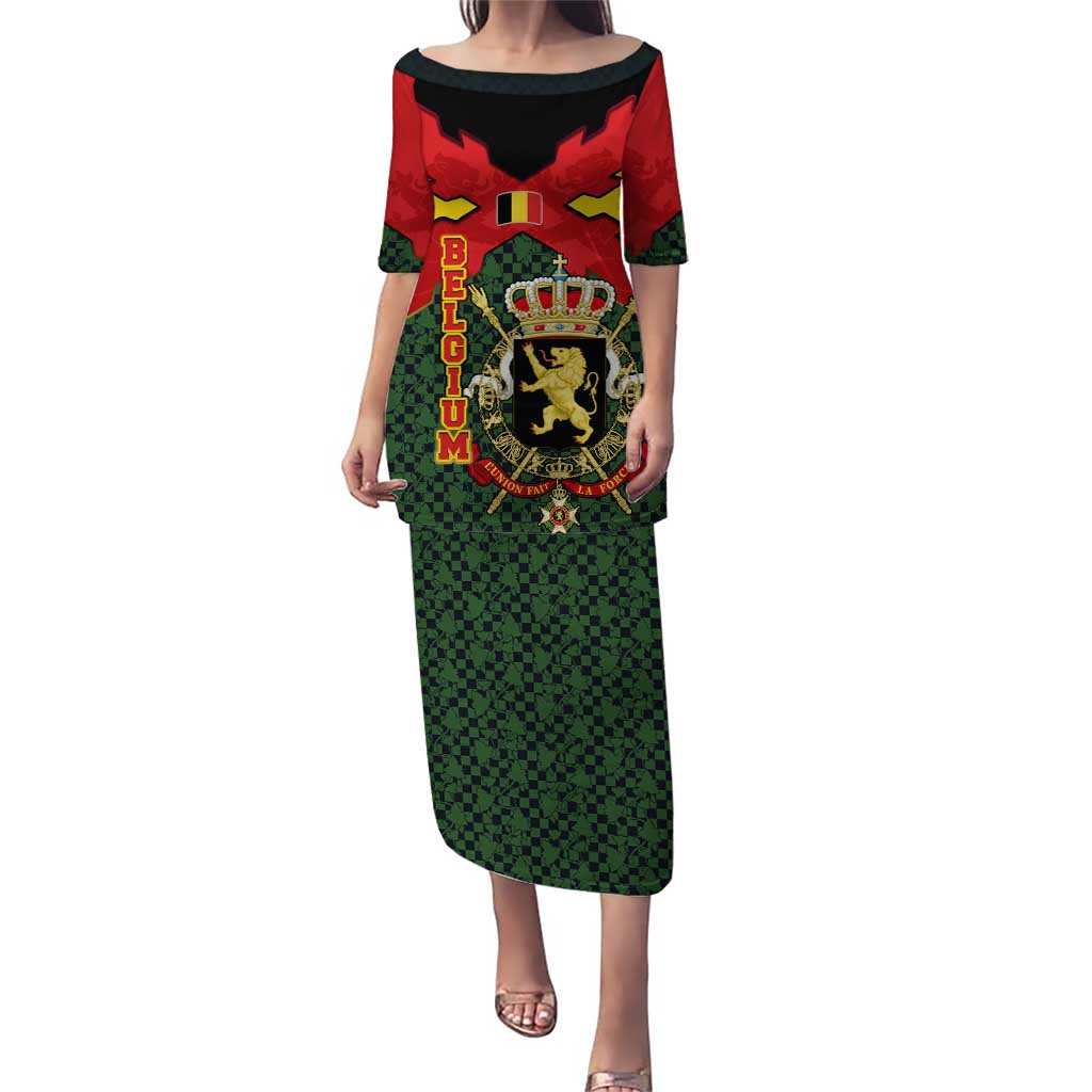 Belgium Puletasi with Royal Coat of Arms Crown Lion Red Green Checker Spirit
