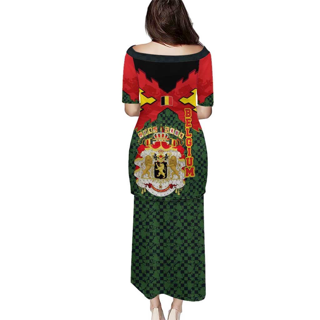 Belgium Puletasi with Royal Coat of Arms Crown Lion Red Green Checker Spirit