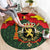 Belgium Round Carpet with Royal Coat of Arms Crown Lion Red Green Checker Spirit