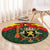 Belgium Round Carpet with Royal Coat of Arms Crown Lion Red Green Checker Spirit