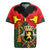 Belgium Rugby Jersey with Royal Coat of Arms Crown Lion Red Green Checker Spirit