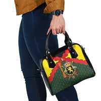 Belgium Shoulder Handbag with Royal Coat of Arms Crown Lion Red Green Checker Spirit