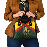 Belgium Shoulder Handbag with Royal Coat of Arms Crown Lion Red Green Checker Spirit