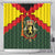 Belgium Shower Curtain with Royal Coat of Arms Crown Lion Red Green Checker Spirit