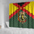 Belgium Shower Curtain with Royal Coat of Arms Crown Lion Red Green Checker Spirit