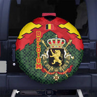 Belgium Spare Tire Cover with Royal Coat of Arms Crown Lion Red Green Checker Spirit