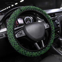 Belgium Steering Wheel Cover with Royal Coat of Arms Crown Lion Red Green Checker Spirit