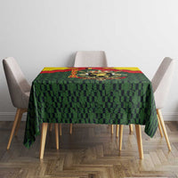 Belgium Tablecloth with Royal Coat of Arms Crown Lion Red Green Checker Spirit