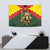Belgium Tapestry with Royal Coat of Arms Crown Lion Red Green Checker Spirit