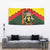Belgium Tapestry with Royal Coat of Arms Crown Lion Red Green Checker Spirit