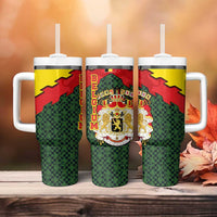 Belgium Tumbler With Handle with Royal Coat of Arms Crown Lion Red Green Checker Spirit