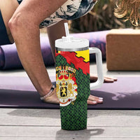 Belgium Tumbler With Handle with Royal Coat of Arms Crown Lion Red Green Checker Spirit