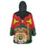 Belgium Wearable Blanket Hoodie with Royal Coat of Arms Crown Lion Red Green Checker Spirit