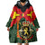 Belgium Wearable Blanket Hoodie with Royal Coat of Arms Crown Lion Red Green Checker Spirit