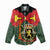 Belgium Women Casual Shirt with Royal Coat of Arms Crown Lion Red Green Checker Spirit