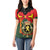 Belgium Women Polo Shirt with Royal Coat of Arms Crown Lion Red Green Checker Spirit
