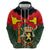 Belgium Zip Hoodie with Royal Coat of Arms Crown Lion Red Green Checker Spirit