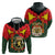 Belgium Zip Hoodie with Royal Coat of Arms Crown Lion Red Green Checker Spirit