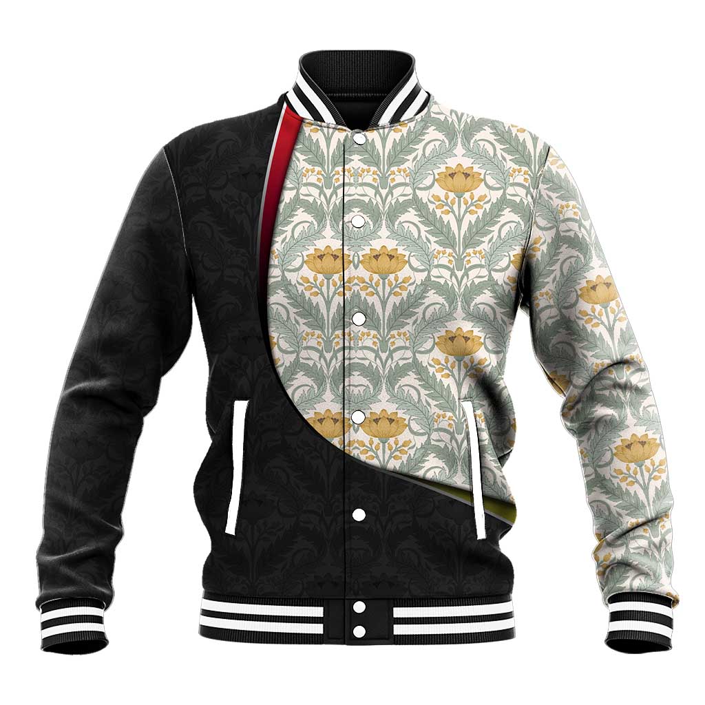 Belgium Baseball Jacket with Grand Place Brussels Art Nouveau Floral Spirit