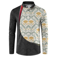 Belgium Button Sweatshirt with Grand Place Brussels Art Nouveau Floral Spirit