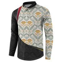 Belgium Button Sweatshirt with Grand Place Brussels Art Nouveau Floral Spirit