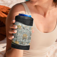 Belgium 4 in 1 Can Cooler Tumbler with Grand Place Brussels Art Nouveau Floral Spirit