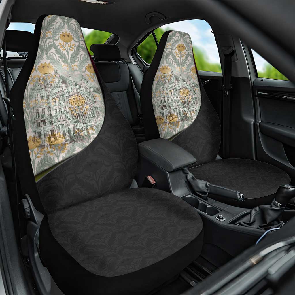 Belgium Car Seat Cover with Grand Place Brussels Art Nouveau Floral Spirit