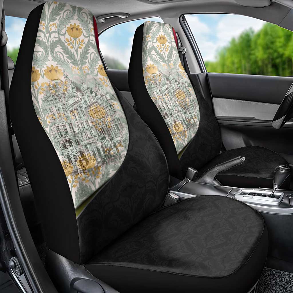 Belgium Car Seat Cover with Grand Place Brussels Art Nouveau Floral Spirit