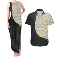 Belgium Couples Matching Tank Maxi Dress and Hawaiian Shirt with Grand Place Brussels Art Nouveau Floral Spirit