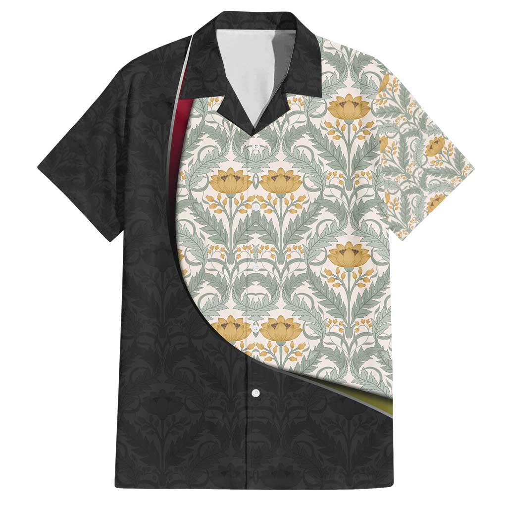 Belgium Family Matching Off Shoulder Maxi Dress and Hawaiian Shirt with Grand Place Brussels Art Nouveau Floral Spirit