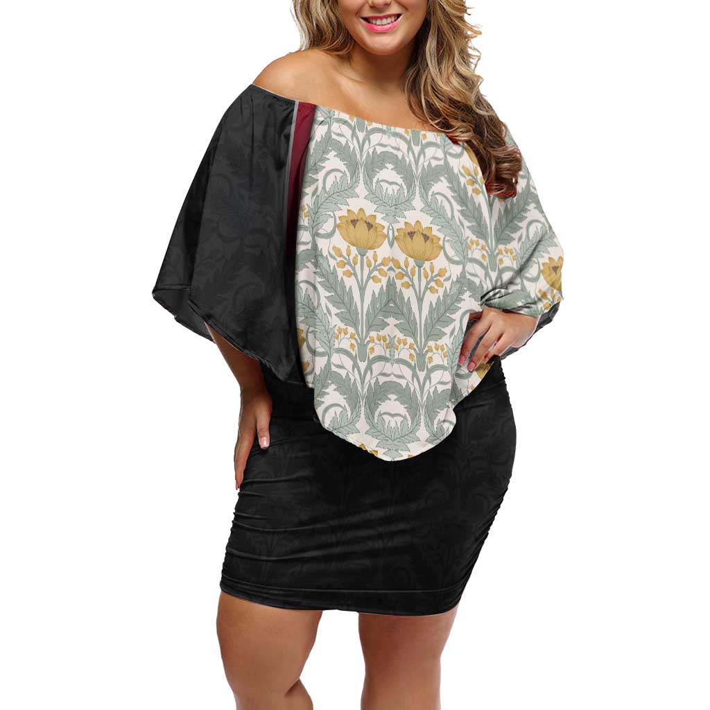 Belgium Family Matching Off Shoulder Short Dress and Hawaiian Shirt with Grand Place Brussels Art Nouveau Floral Spirit