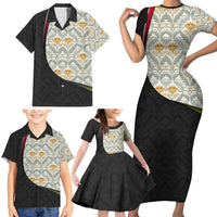 Belgium Family Matching Short Sleeve Bodycon Dress and Hawaiian Shirt with Grand Place Brussels Art Nouveau Floral Spirit